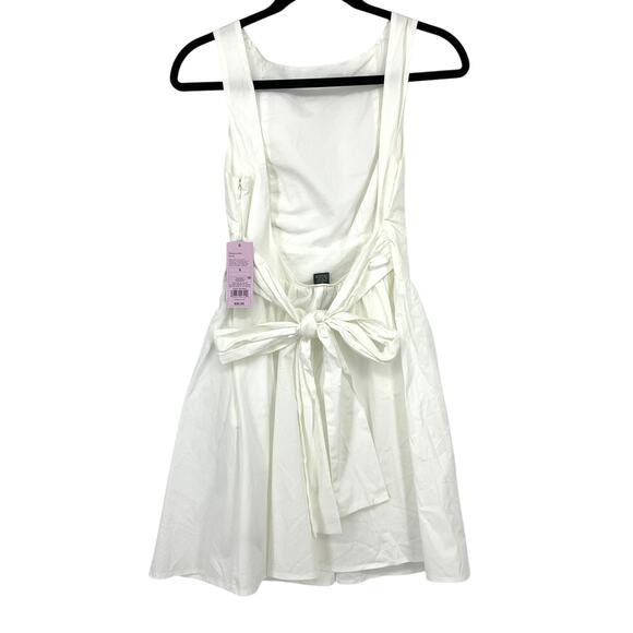 Wild Fable Fit & Flare Mini Dress Womens Size Small Tie Open Back White NEW - Picture 2 of 6